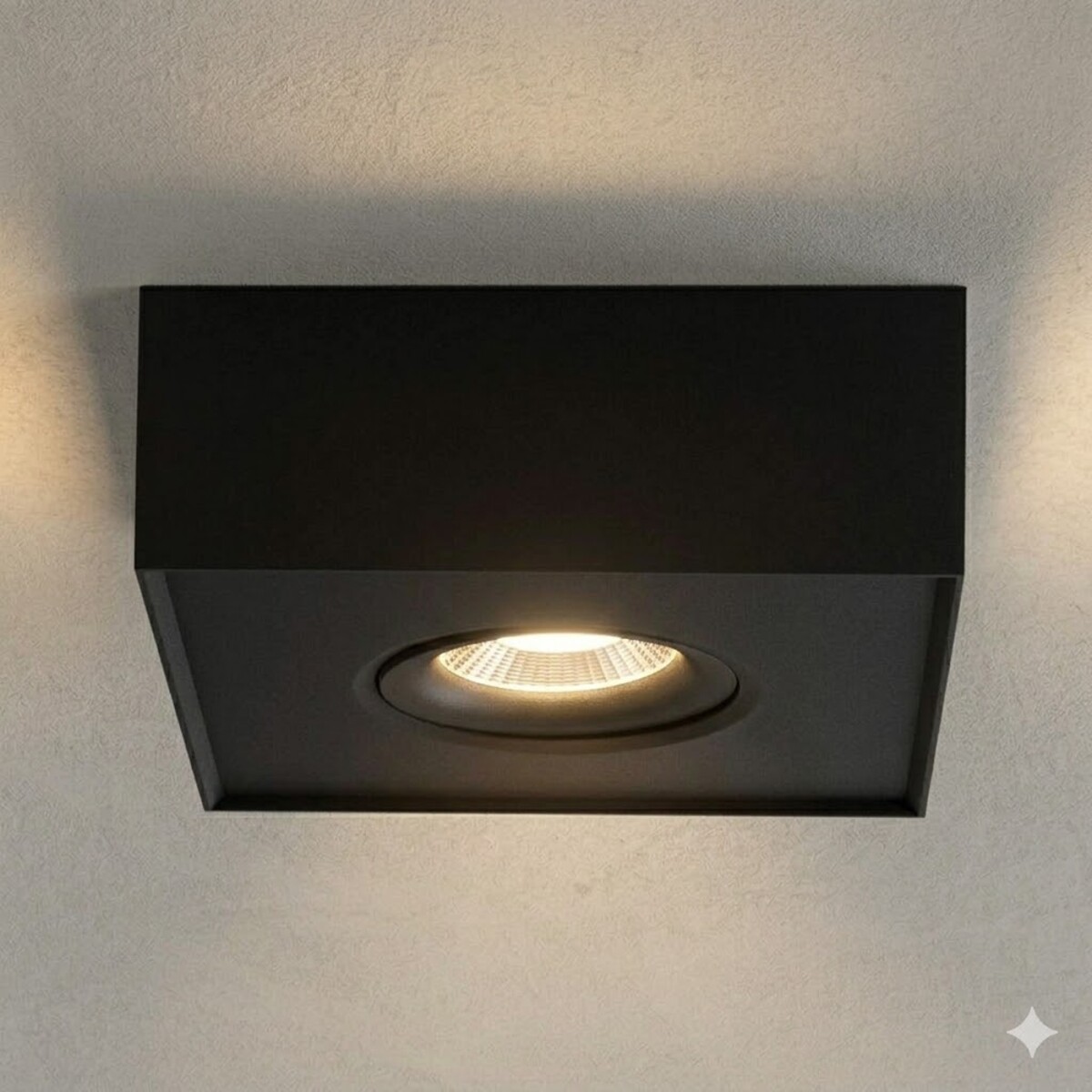 Aplique spot led Cubo chato 8w móvil Dimerizable 2700K - NEGRO 
