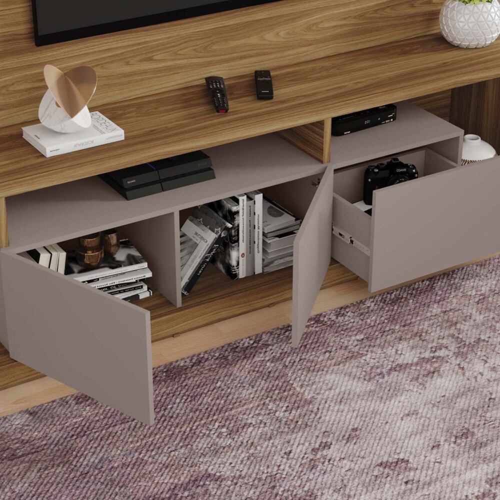 MODULAR PARA TV MDP MARRON CACAO MIEL