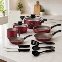 BATERIA DE COCINA TRAMONTINA PARIS 14 PIEZAS ROJA BATERIA DE COCINA TRAMONTINA PARIS 14 PIEZAS ROJA