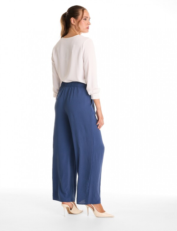 Palazzo Wide Leg Pinzas AZUL