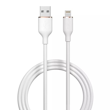 CABLE USB-A A LIGHTNING SILICONE 2.4A 1.2M JELLY SERIES White