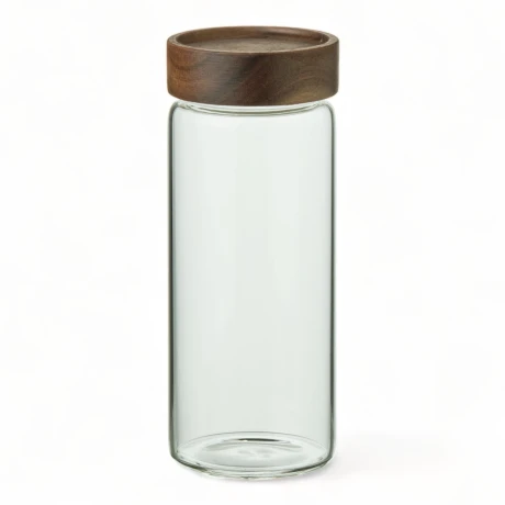 Recipiente Borosilicato Tapa De Madera 800 Ml Sin Color
