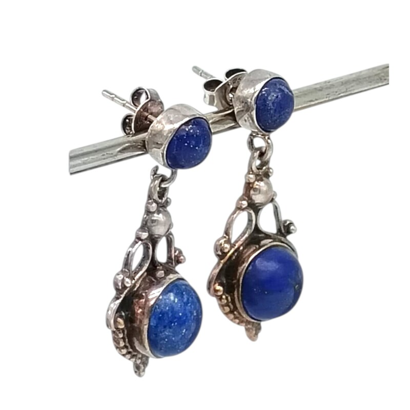 Caravanas Colgante Lapislazuli - plata 925 - raíz de zafiro- CA8441 conpiedra