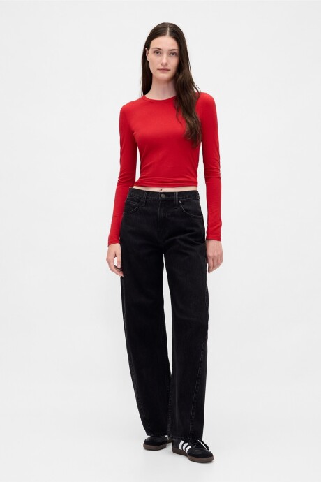 Remera Manga Larga Mujer Modern Red