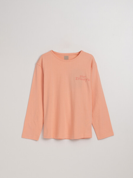 Remera manga larga estampada Pluto Salmón
