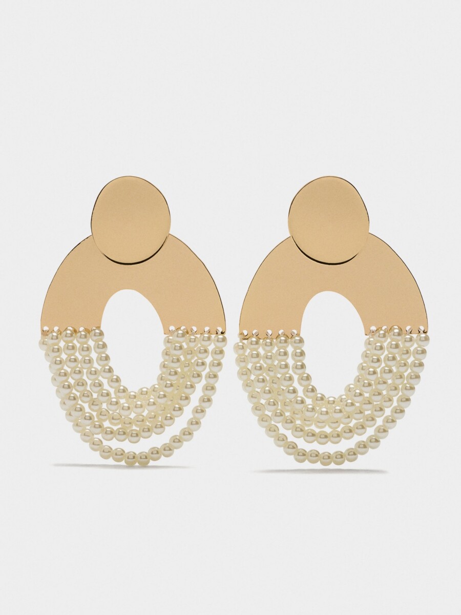 Pendientes Ovalados De Perlas blanco