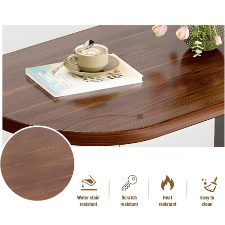 Mesa auxiliar Lumax de arrime MDF minimalista para living Madera Oscura y Negro