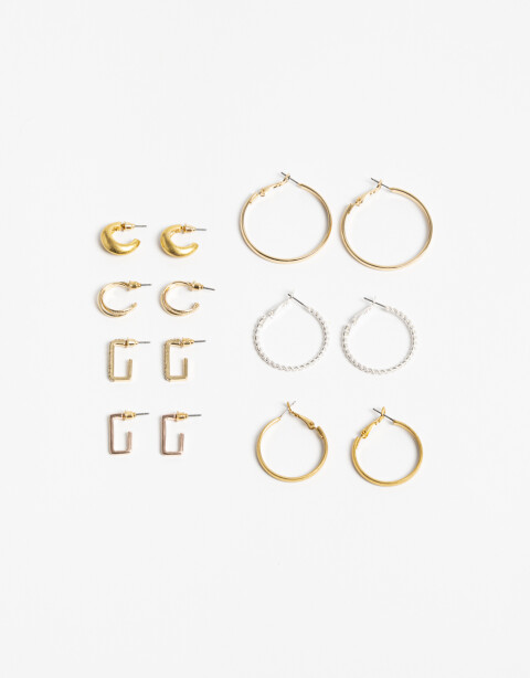 Aros Sets Set 7 Pares De Aros Mix Baños - Dorado