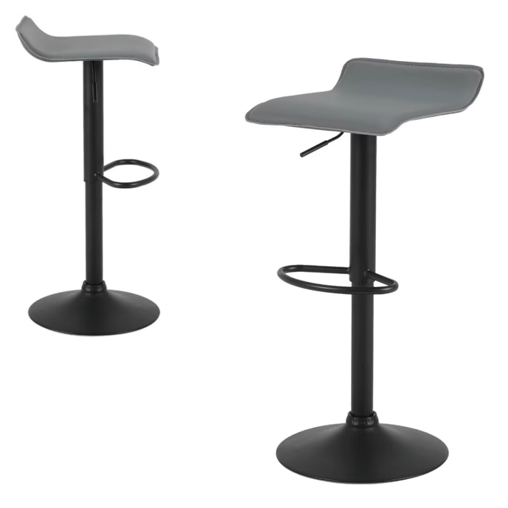 Butaca ecocuero con base negra promo x2 Gris