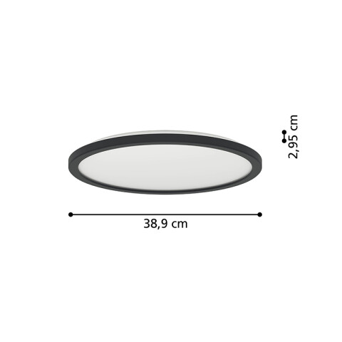 Plafón negro LED red. 18,5W blanco dinámico Ø389mm EG3615