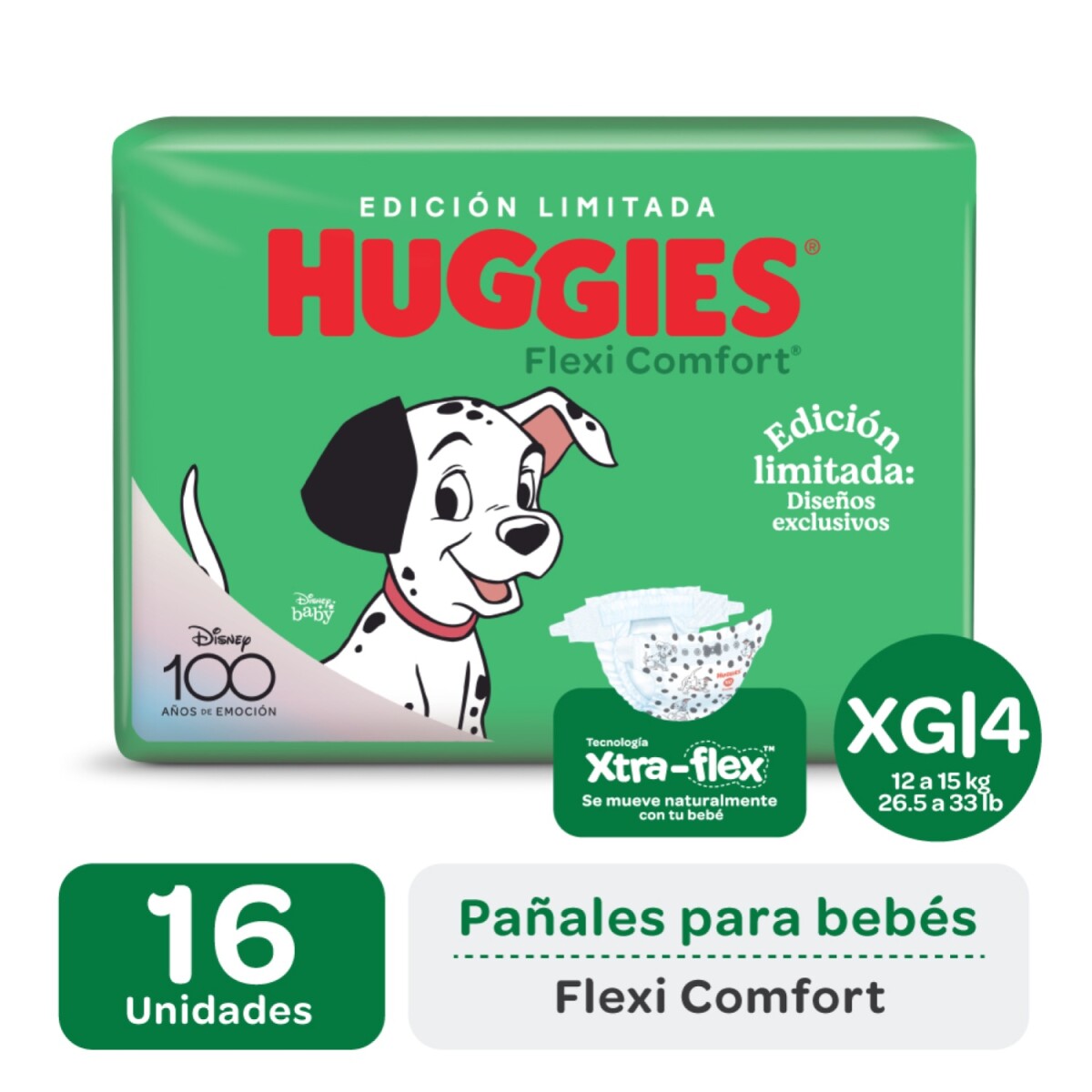 Pañales Huggies Flex Comfort XG Maxi Disney 16 Unidades 