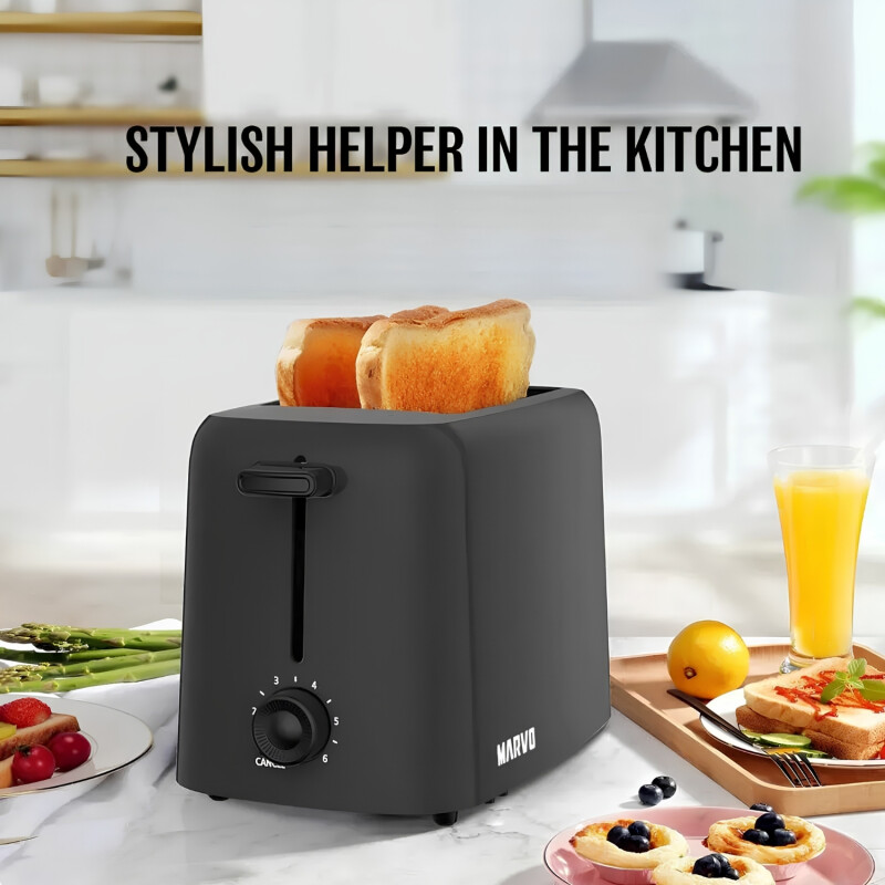 Tostadora Eléctrica Marvo Hst-058 650w 2 Panes 6 Niveles Neg Tostadora Eléctrica Marvo Hst-058 650w 2 Panes 6 Niveles Neg