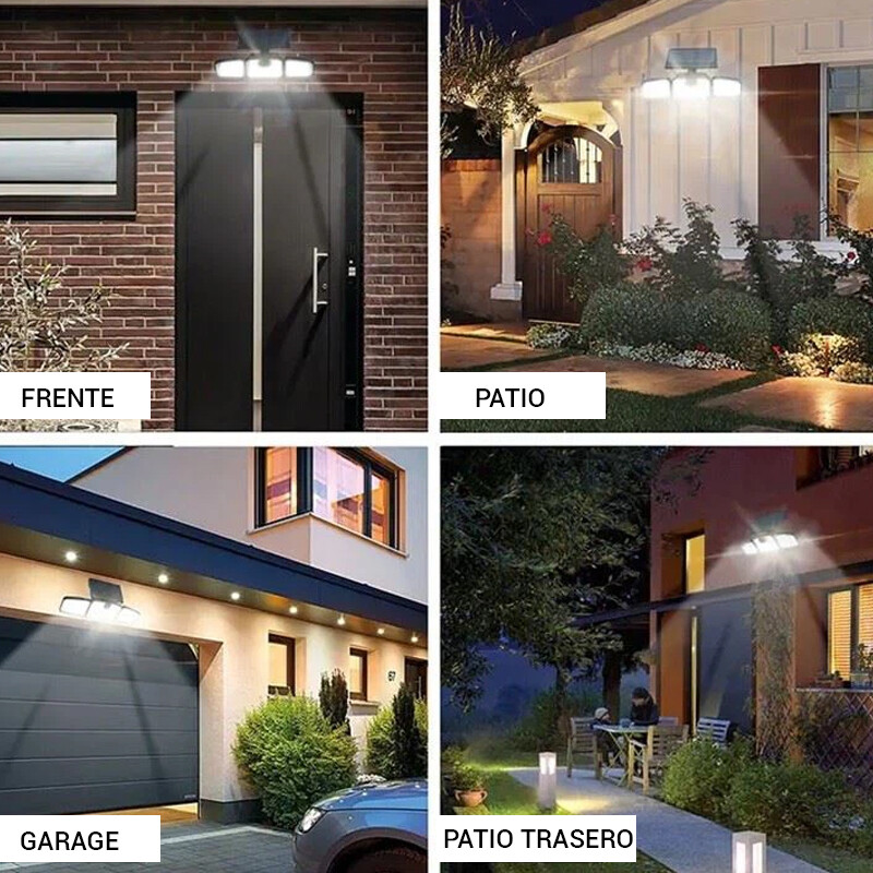 LUMINARIA DE PARED SOLAR<br /> NORWAY 5W Luminaria triple LED de Pared Exterior con Panel Solar Norway 5W