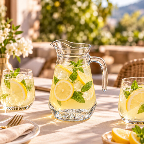 Jarra de Vidrio Templado 525ml Para Bebidas Frías Transparente