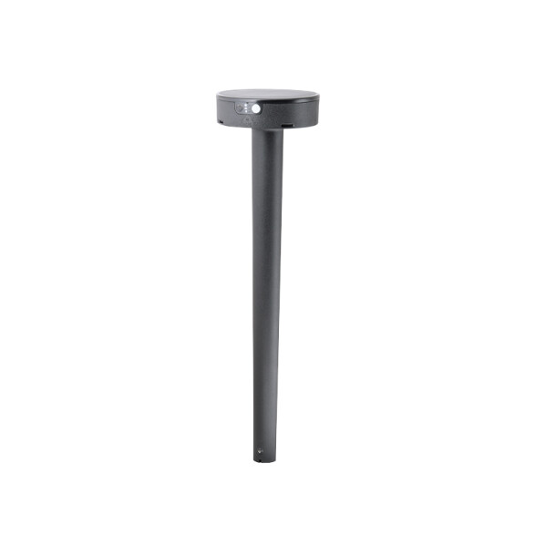 Poste LED solar negro pin. IP55 CCT+sensor FIORINA FL2010