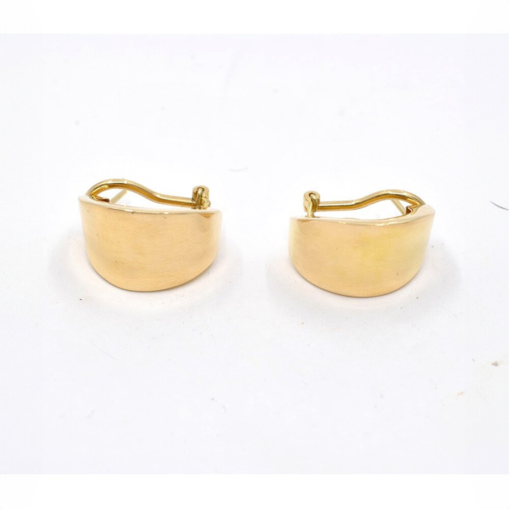Caravanas Lisas En Oro 18K Amarillo. Caravanas Lisas En Oro 18K Amarillo.