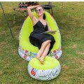 Sillón Inflable Con Puff Sofá Con Apoyapies Amarillo
