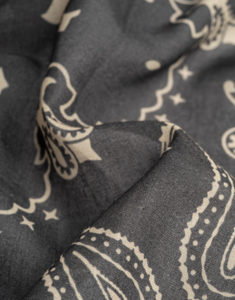 Pañuelos Raso Estampados Varios Pañuelo Estampa Paisley Negro - Negro