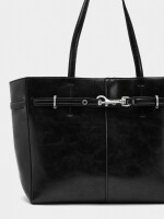 Bolso Shopper Cinturón Con Mosquetón negro