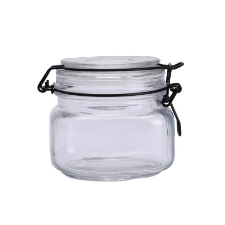 Frasco Recipiente Hermético en Vidrio 500Ml con Tapa Broche Transparente