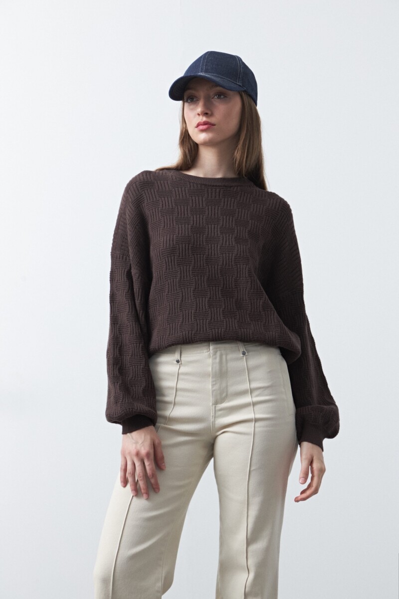 SWEATER CHESS Chocolate