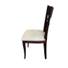 Silla en madera tapizada en tela beige - Producto con detalles. Silla en madera tapizada en tela beige - Producto con detalles.