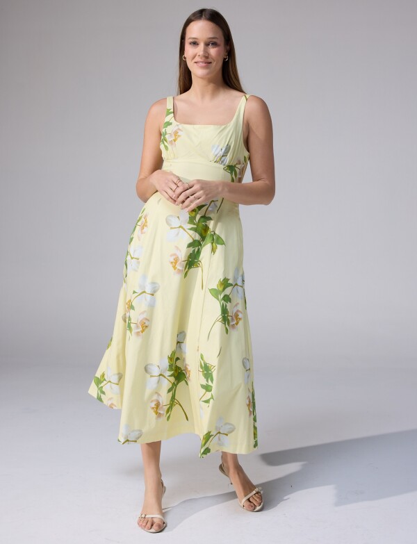 Vestido Algodón Flores AMARILLO/MULTI