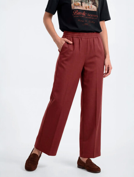 PANTALÓN TIRO MEDIO - BORDEAUX ROJO