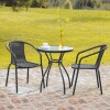 Mesa de Patio de Hierro y Vidrio Redonda Negra 60cm Mesa de Patio de Hierro y Vidrio Redonda Negra 60cm