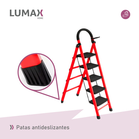 Escalera Tijera 5 Escalones De plastico Rojo/Negro