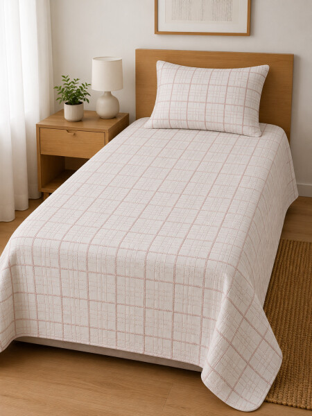 COLCHA MONTBLANC CON FUNDA ROSADO