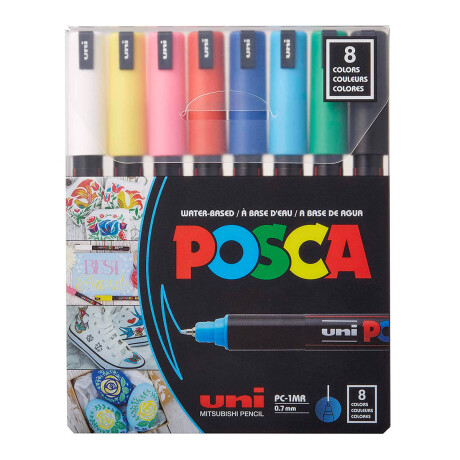 Marcadores Uni Posca 0.7mm x8 Colores Original Marcadores Uni Posca 0.7mm x8 Colores Original