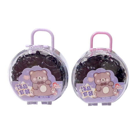 Colitas para el cabello goma negra en cajita Colitas Para El Cabello Goma Negra En Cajita