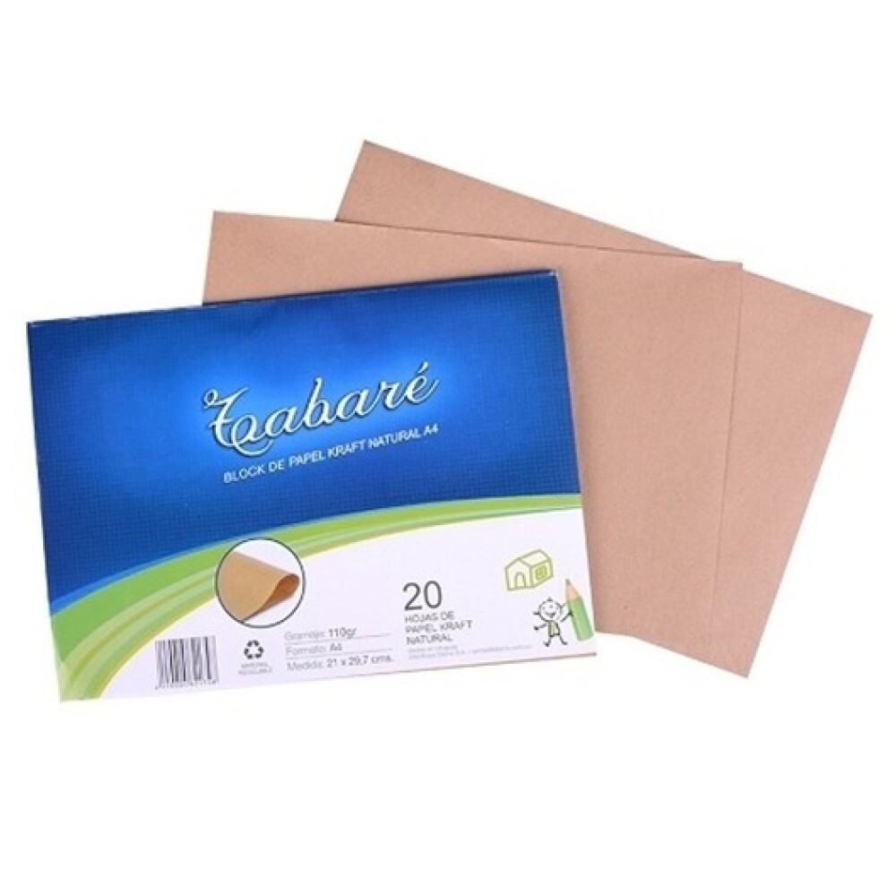 Block A4 Papel Kraft 110G 20H.Tabaré #Block Tabaré A4 Papel Kraft 110G 20H.