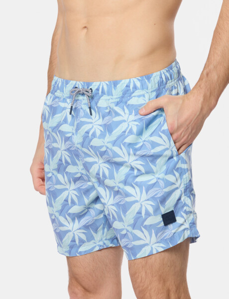 SHORT DE BAÑO ESTAMPADO Azul