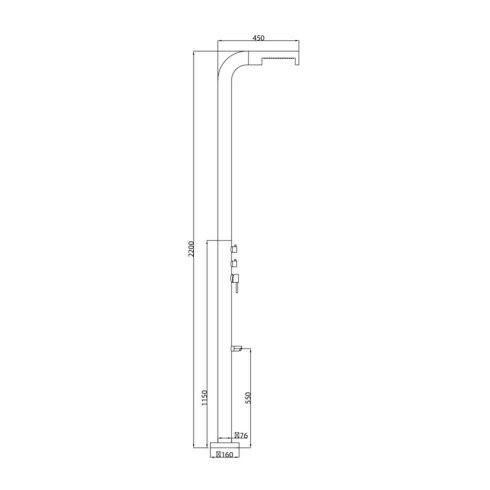 Columna Ducha Para Exterior Satinada 127X32X21 000