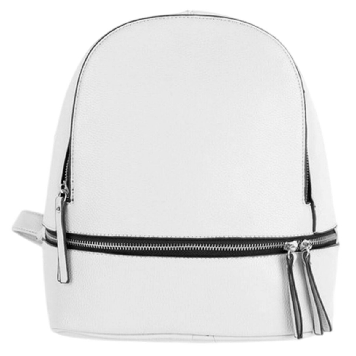 Mochila Canva en cuerina con doble cierre - Blanco 
