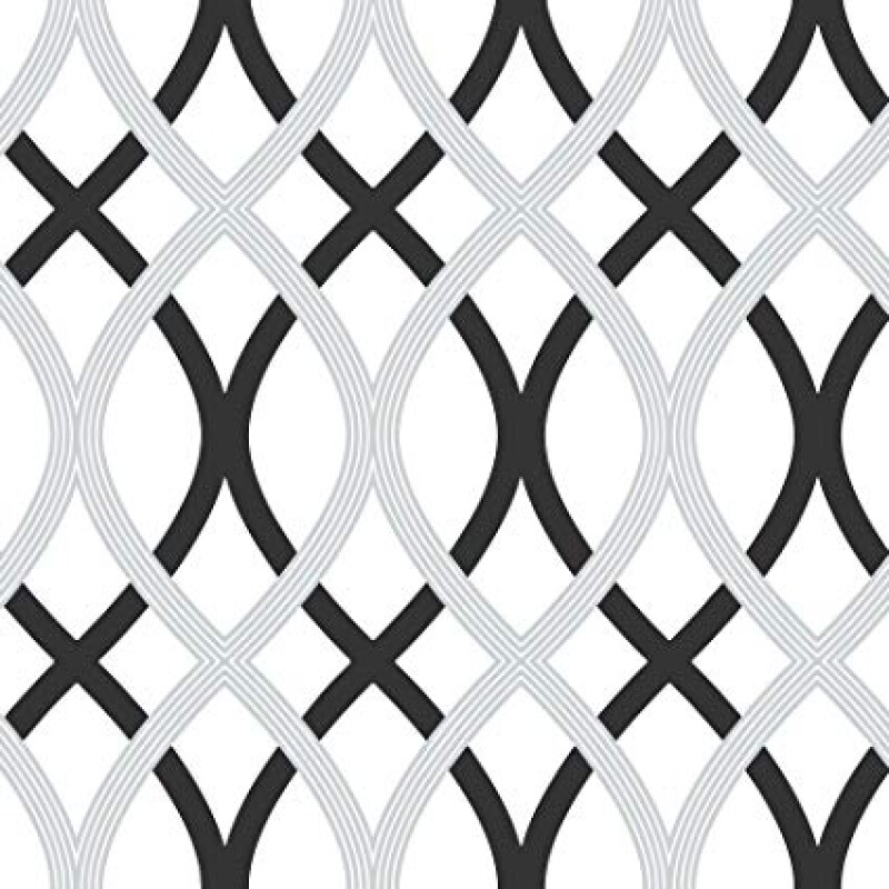 WALLPAPER AUTOADHESIVO BLACK AND SILVER LATTICE N/A