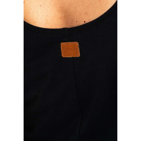 Musculosa Algodón Peinado Negro