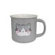 Taza cerámica animales 390ml gris