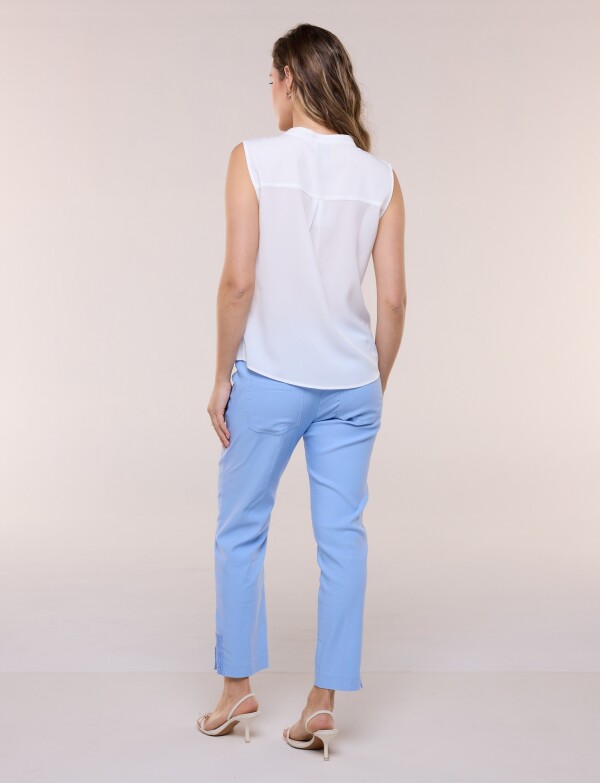 Blusa De Gasa Con Botones CRUDO