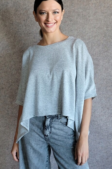 Remera Lara Lanilla Gris melange