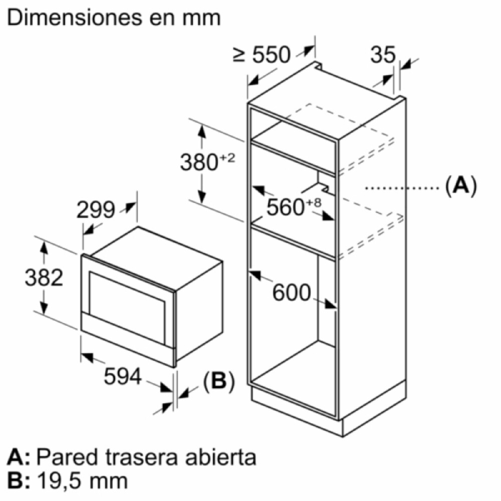 Microondas de empotrar Bosch BFR7221B1 negro
