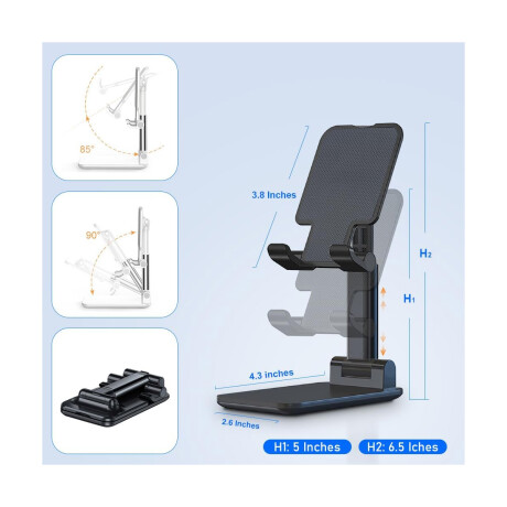 Soporte Celular Para Escritorio Ajustable 8" Negro Soporte Celular Para Escritorio Ajustable 8" Negro