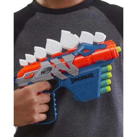 Lanzador de dardos de Juguete Nerf DinoSquad Stego-Smash con 5 dardos - Azul Azul
