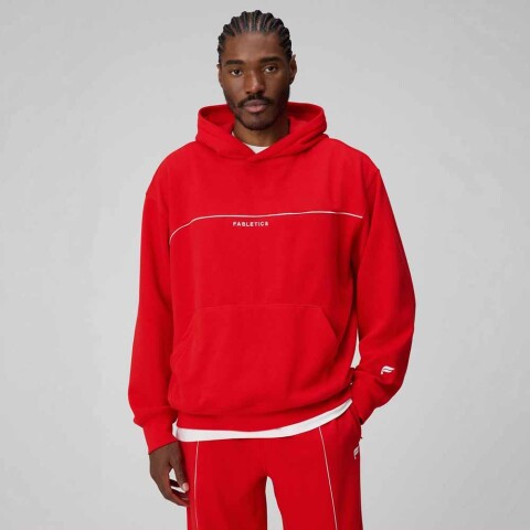 Polera The Go-To Oversized Hoodie Brand Dna Hombre Heated Red/classic White