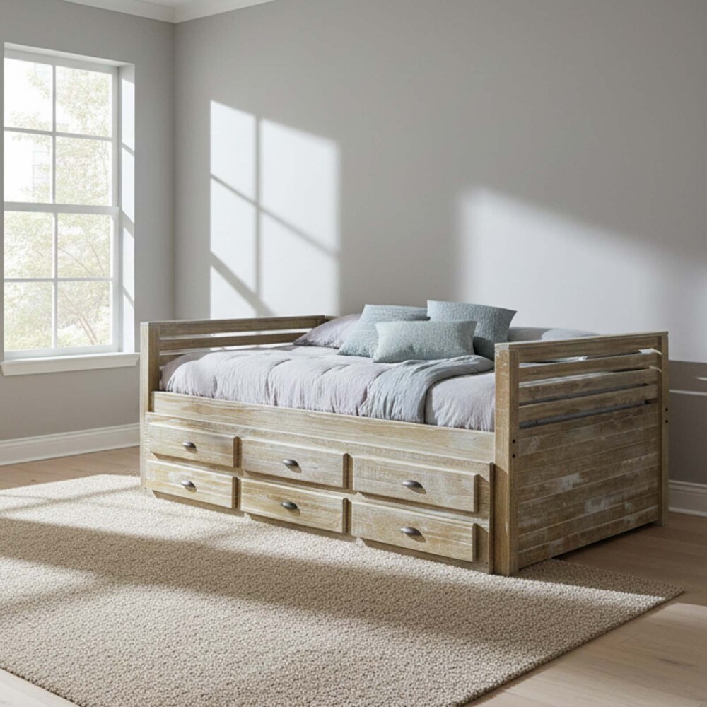 CAMA MARINERA MADERA NATURAL-BEIGE MONTAUK
