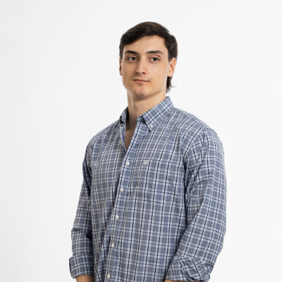 Camisa Clásica Cuadro gris