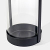 PORTA VELA METAL NEGRO/VIDRIO 10X9X24CM Unica