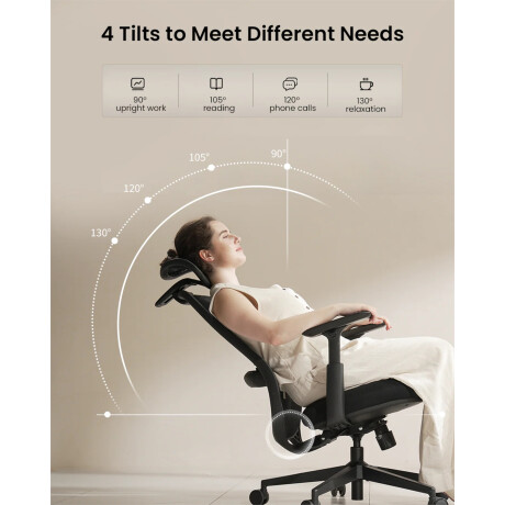 Silla de Escritorio Ergonómica Ajustable 360°/130° Protoarc EC200 001